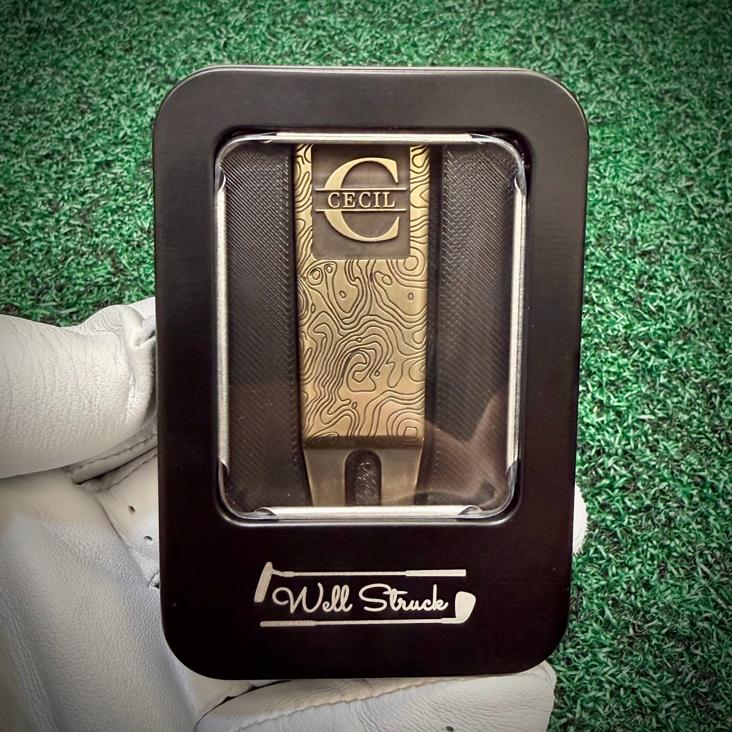 Topo Design Custom Copper Golf Divot Tool, Personalized Laser Engraved Gift