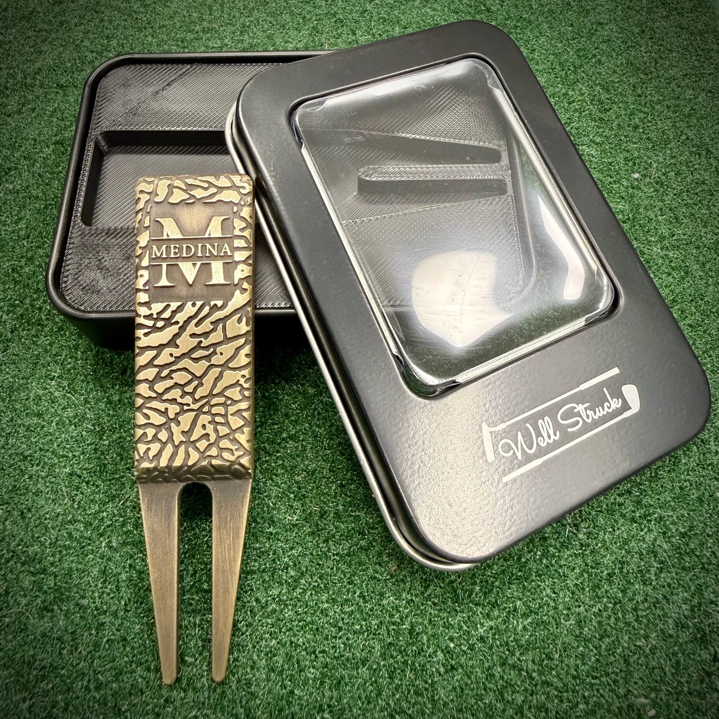 🐘 Elephant Print Custom Copper Golf Divot Tool, Personalized Laser Engraved Gift